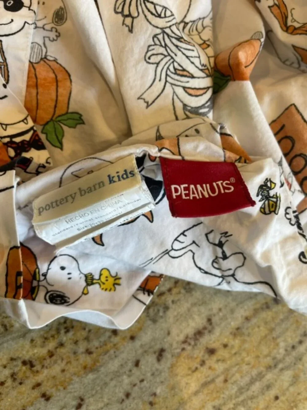 Pottery Barn Kids Peanuts Organic Cotton Snoopy Halloween Pillowcases Set